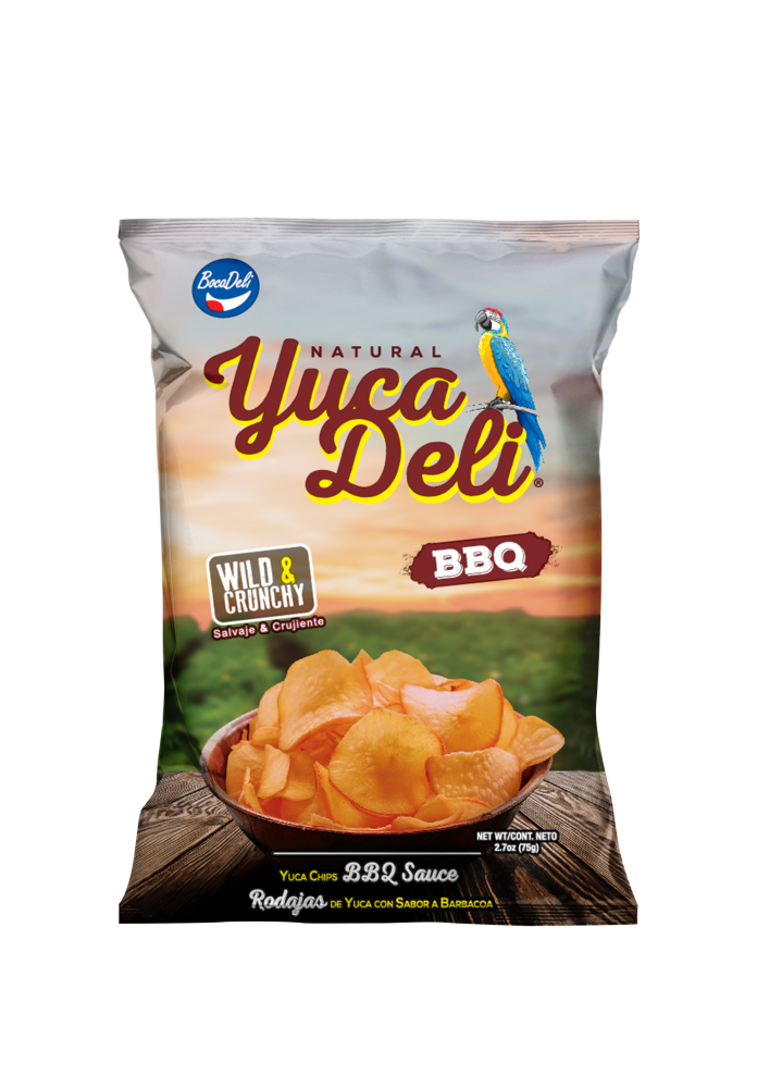 slide 1 of 1, Yuca Deli BBQ Yuca Chips, 2.7 oz