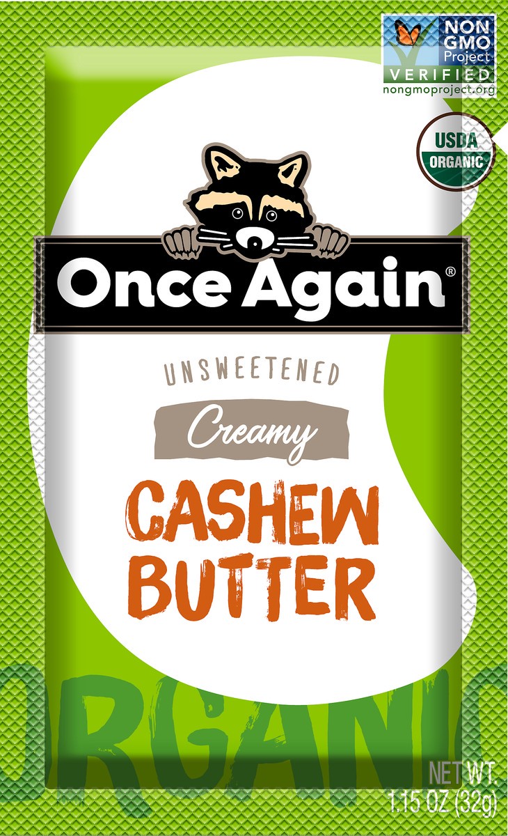 slide 2 of 5, Once Again Unsweetened Creamy Organic Cashew Butter 1.15 oz, 1.15 oz