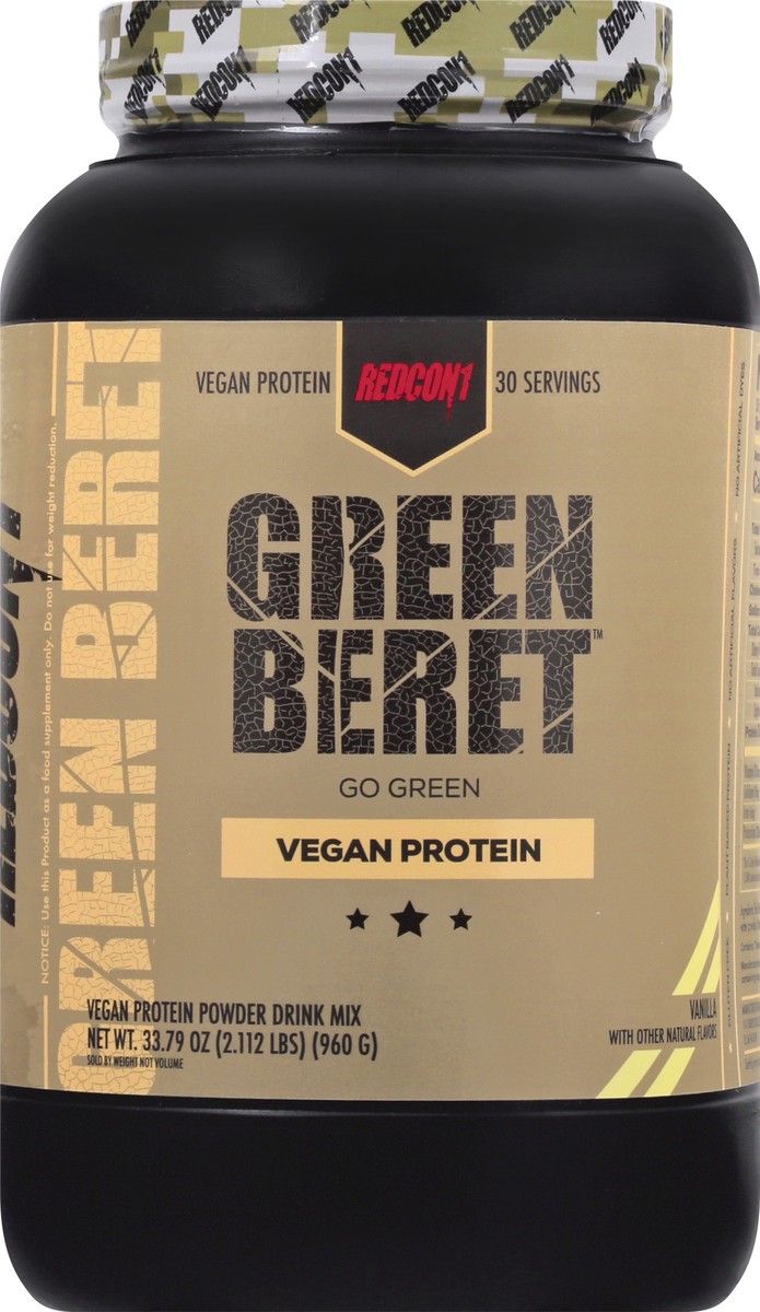 slide 1 of 10, Green Beret Vegan Protein 33.79 oz, 33.79 oz