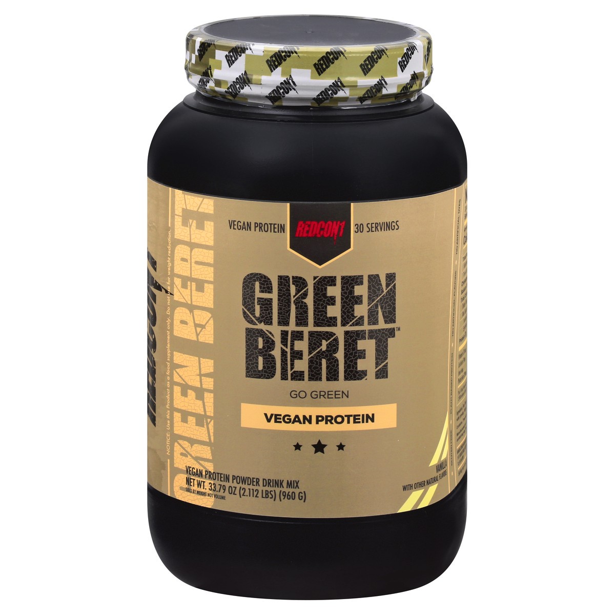 slide 10 of 10, Green Beret Vegan Protein 33.79 oz, 33.79 oz