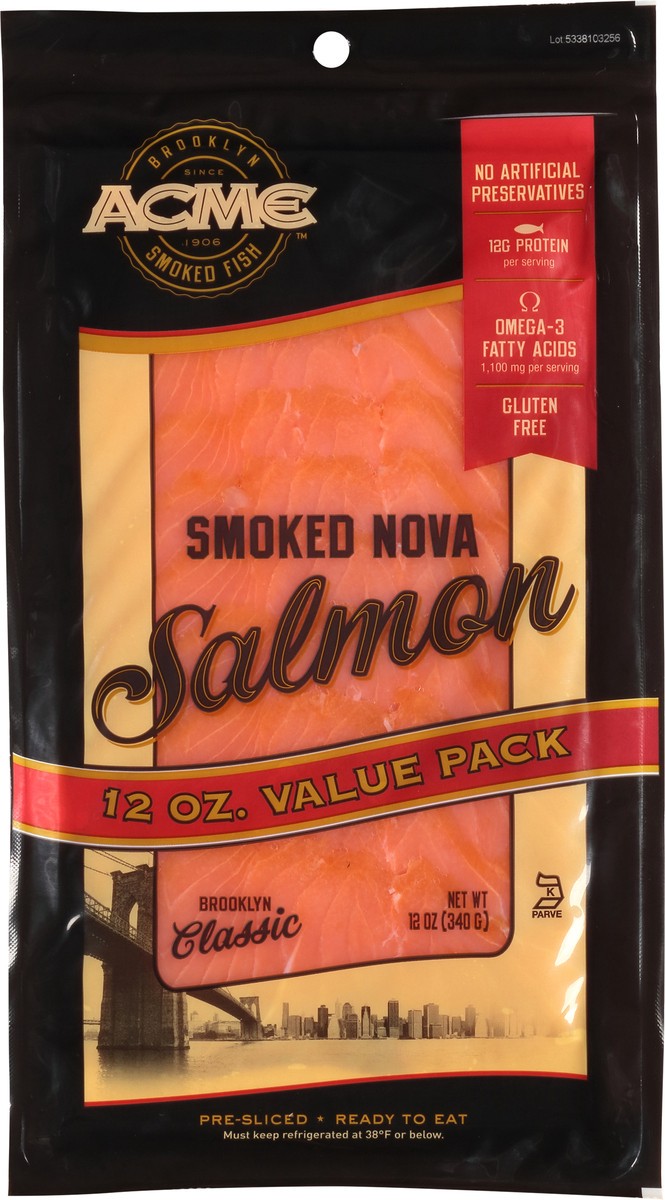 slide 4 of 7, ACME Smoked Nova Salmon 12 oz, 12 oz