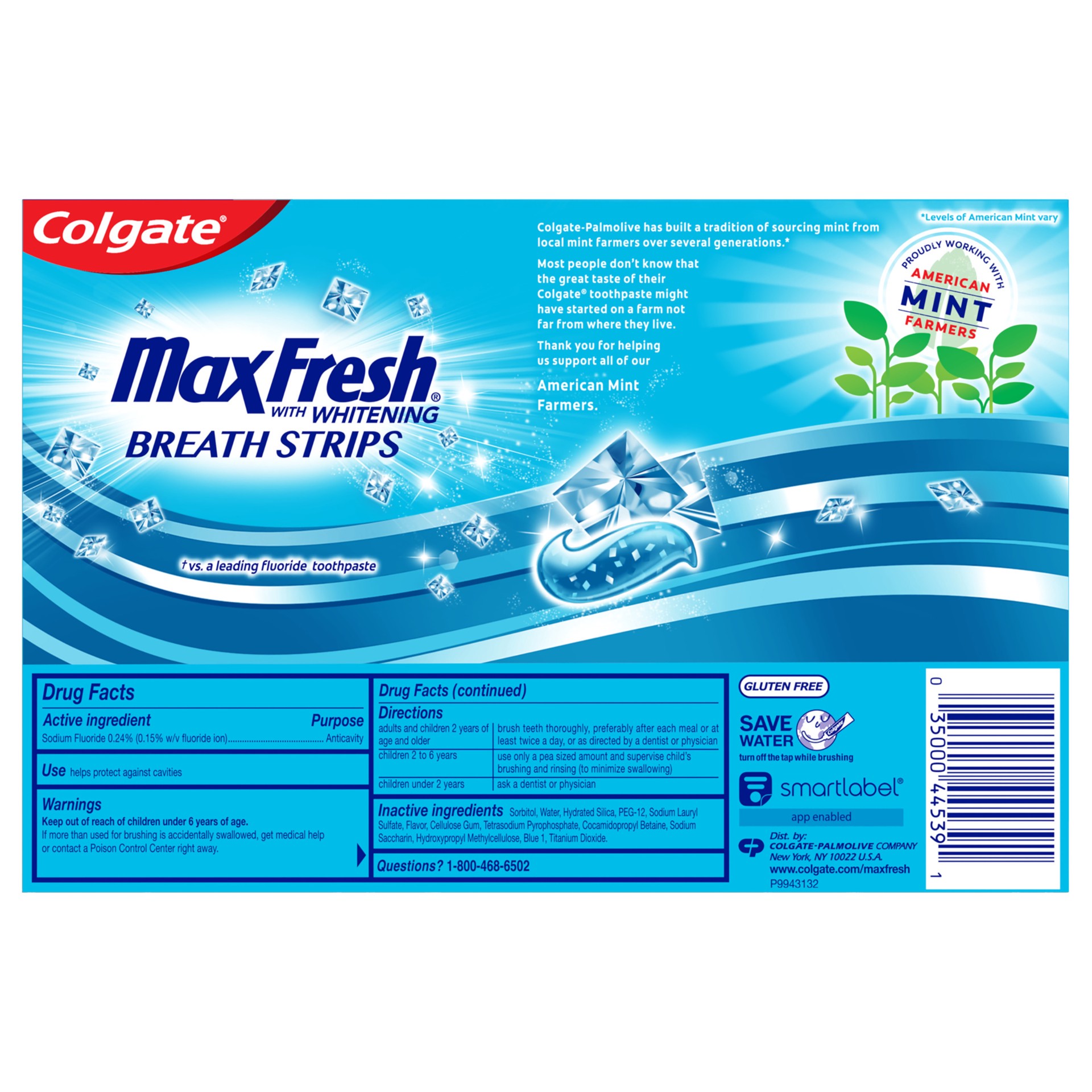 slide 10 of 10, Colgate Max Fresh Toothpaste with Mini Breath Strips, Cool Mint - 6.0 Ounce (3 Pack), 6 oz