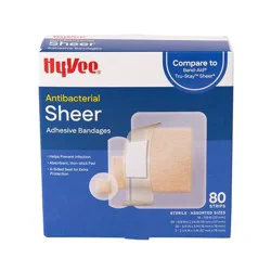 Hy-Vee Antibacterial Sheer Adhesive Bandages