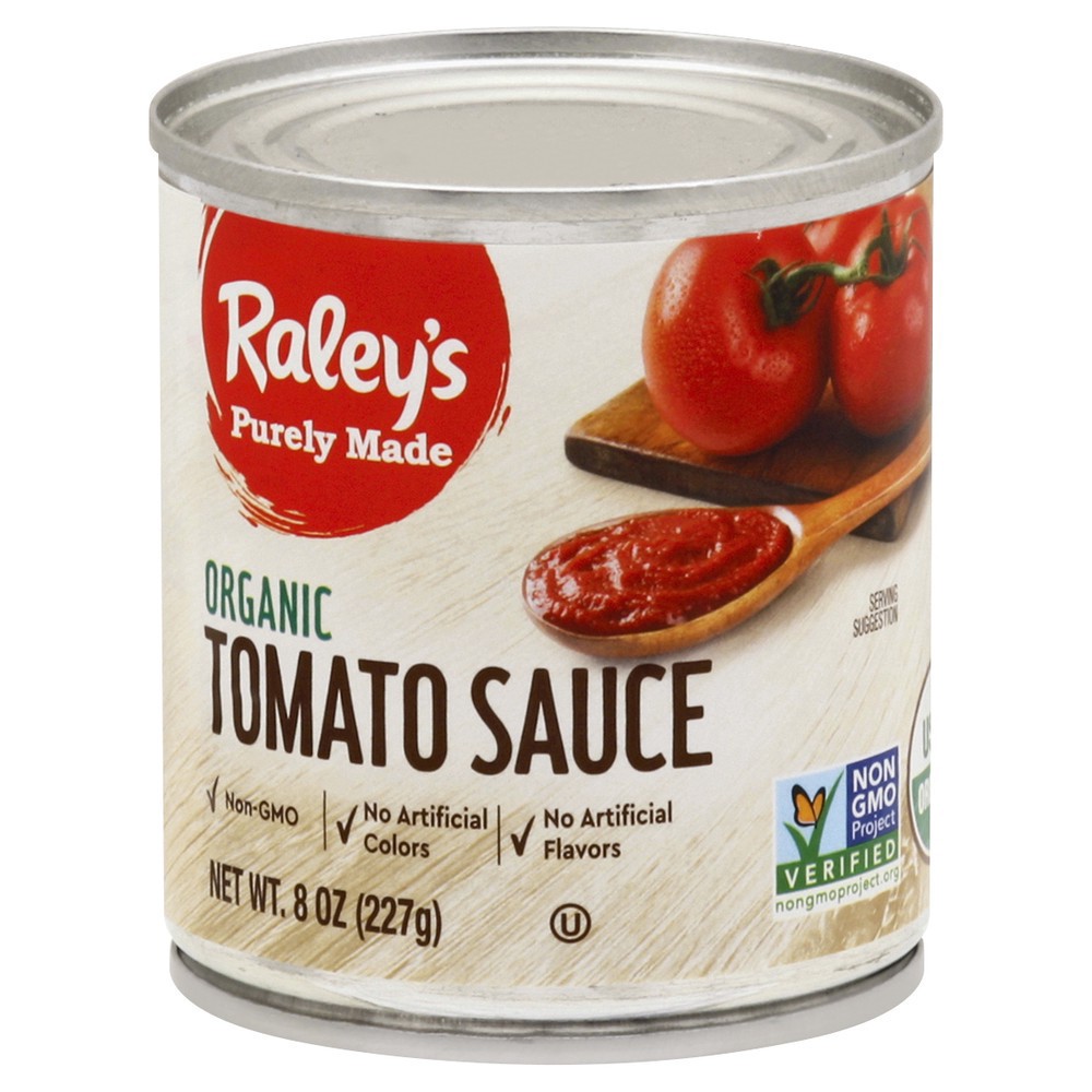slide 1 of 1, Raley's Organic Tomato Sauce 8 oz, 8 oz