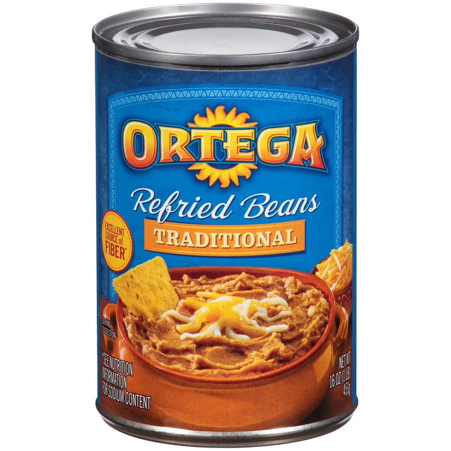 slide 1 of 6, Ortega Refried Beans, 16 oz