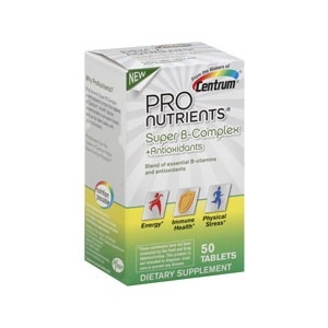 slide 1 of 1, Centrum Pro Nutrients Super B-Complex & Antioxidants Tablets, 50 ct