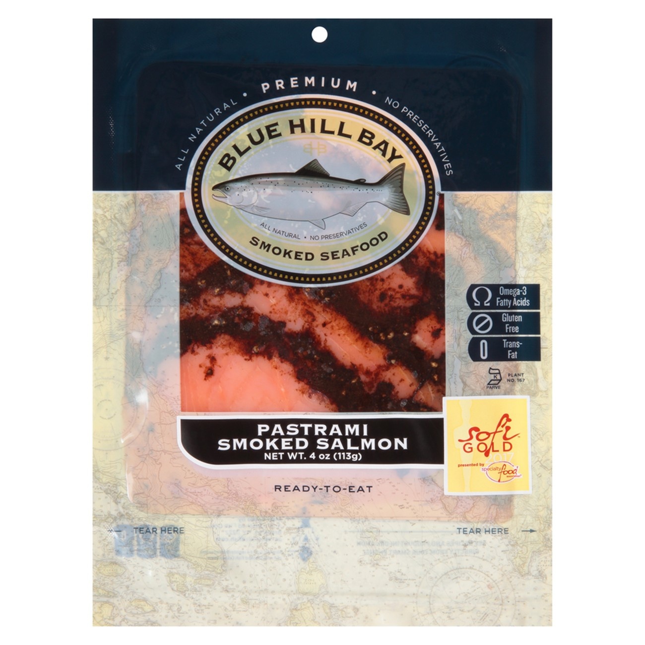 slide 1 of 1, Blue Hill Bay Pastrami Smoked Salmon, 4 oz