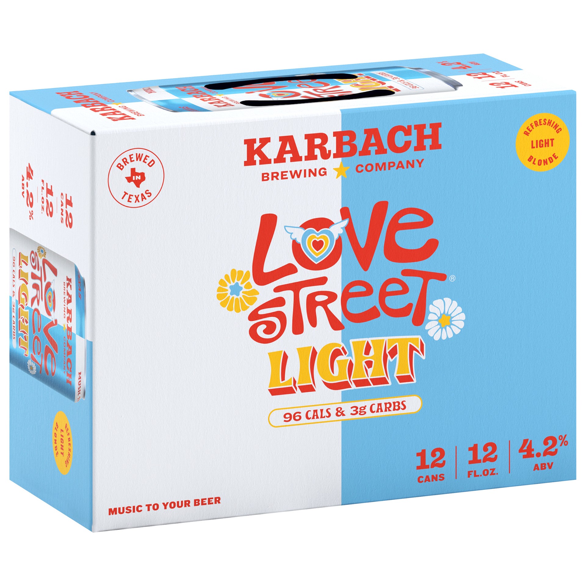 slide 1 of 3, Karbach Brewing Co. Love Street Light, 12oz. Can 12 Pack, 12 oz