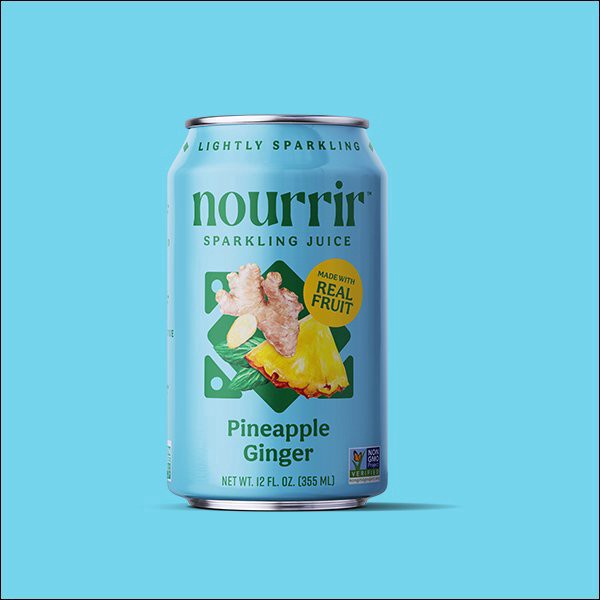 slide 1 of 1, Nourrir Sparkling Juice Pineapple Ginger, 12 fl oz