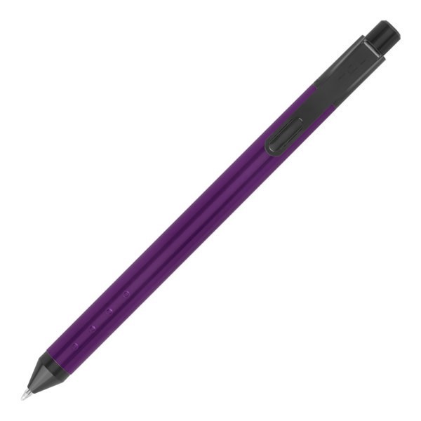 slide 2 of 3, TUL® Fine Writing Solid Metal Barrel Retractable Gel Pen With 2 Refills, Medium Point, 0.7 mm, Purple Barrel, Purple/Black/Blue Ink, 1 ct