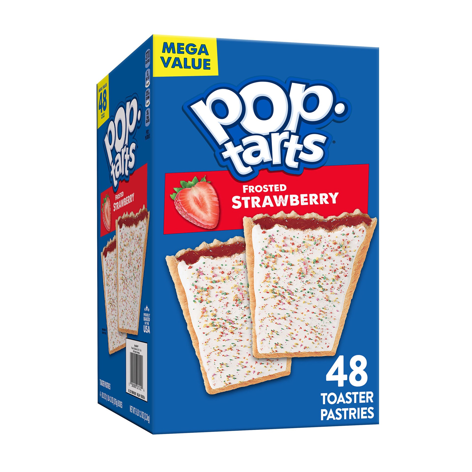 slide 1 of 5, Pop-Tarts Toaster Pastries, Breakfast Foods, Kids Snacks, Frosted Strawberry, 5lbs 1.2oz Box, 48 Pop-Tarts, 81.20 oz