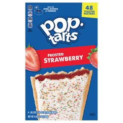Pop-Tarts Toaster Pastries, Breakfast Foods, Kids Snacks, Frosted Strawberry, 5lbs 1.2oz Box, 48 Pop-Tarts