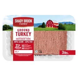 Shady Brook Farms 85% Lean / 15% Fat Ground Turkey Tray, Fresh, 3 lbs.