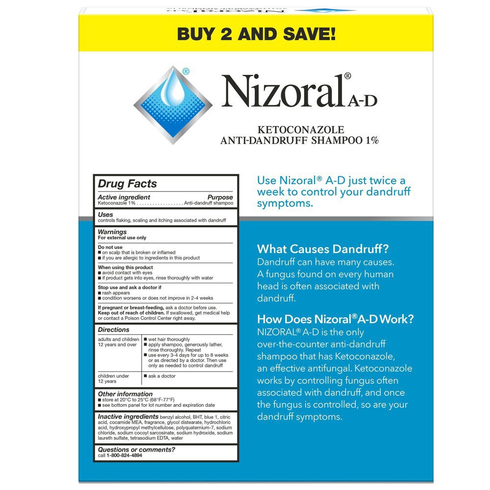 slide 2 of 3, Nizoral Anti-Dandruff Shampoo Twin Pack, 14 oz