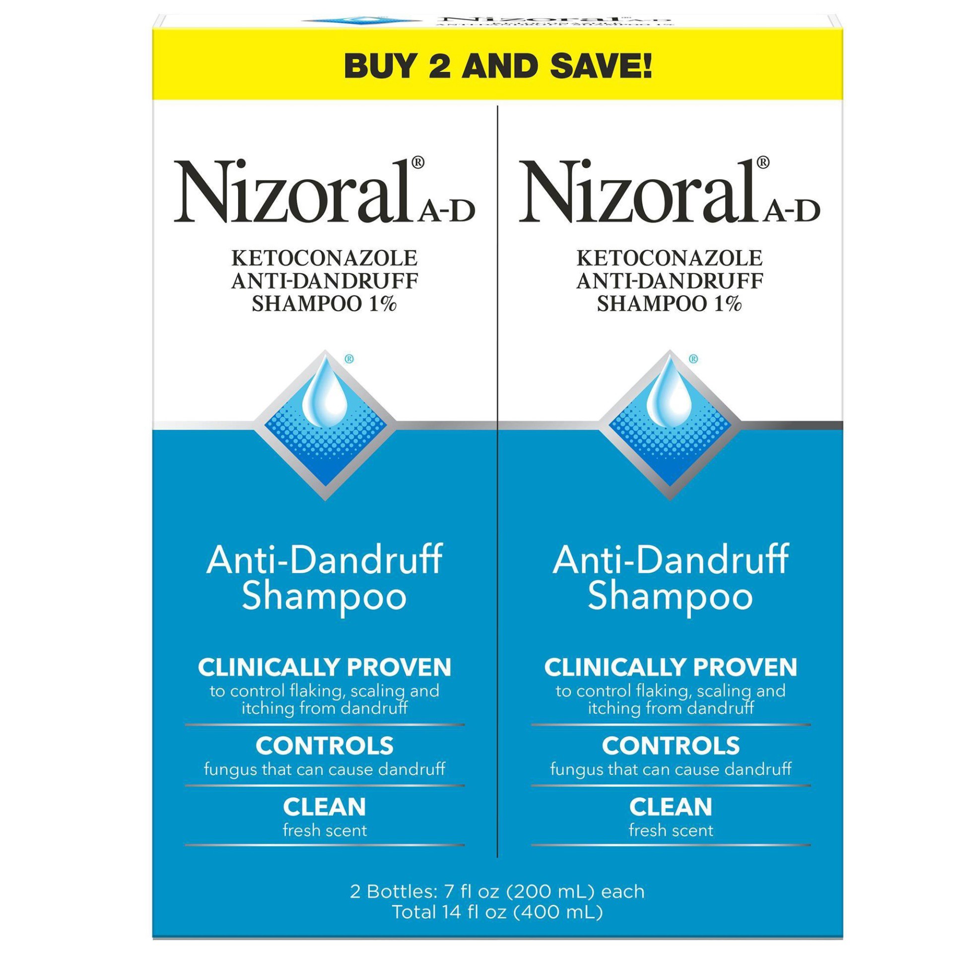 slide 1 of 3, Nizoral Anti-Dandruff Shampoo Twin Pack, 14 oz