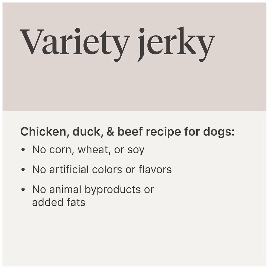 slide 2 of 5, PetShoppe Variety Jerky Chicken, Duck & Beef, 12 oz