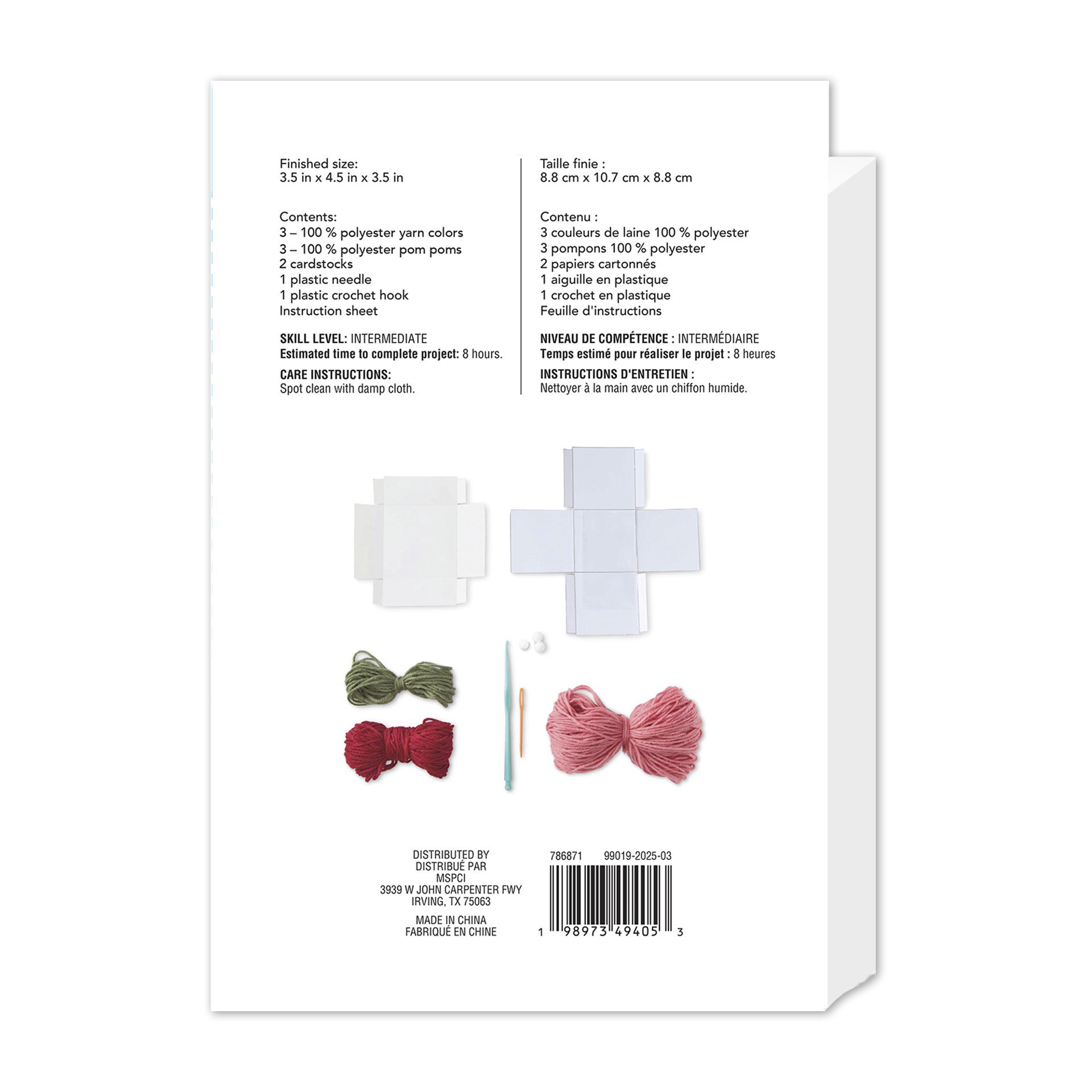 slide 2 of 4, Intermediate Gift Amigurumi Crochet Ornament Kit By Loops & Threads, 3.5 in x 4.25 in x 3.5 in