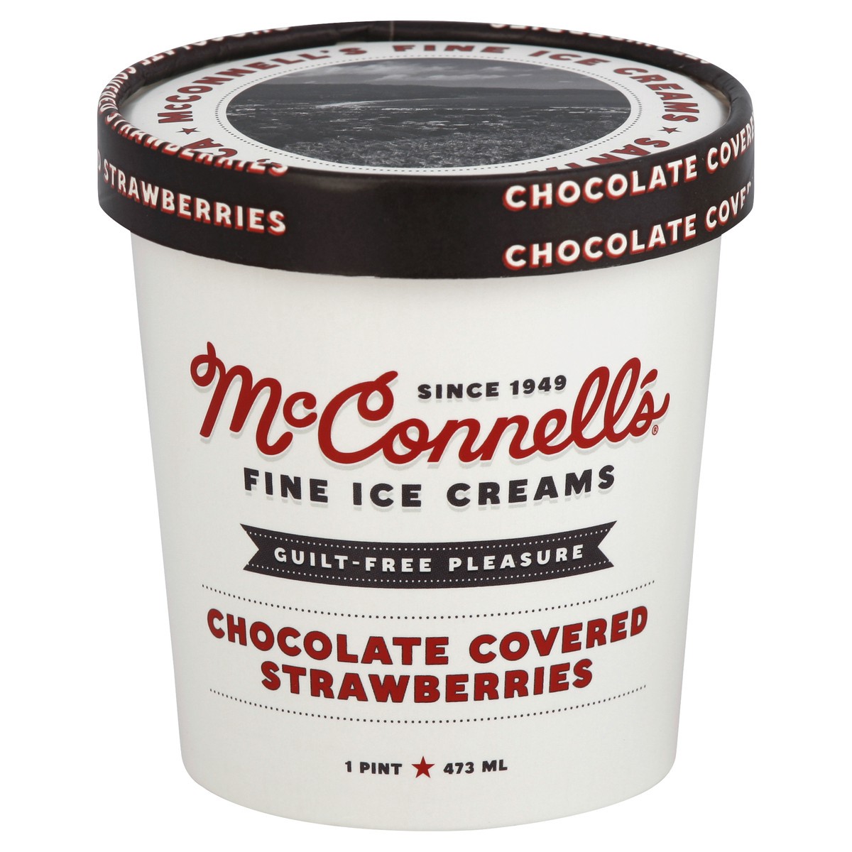 slide 2 of 3, McConnell's Fine Ice Creams Chocolate Covered Strawberries Ice Cream 1 pt, 1 pint