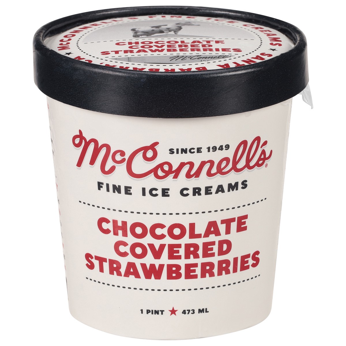 slide 1 of 3, McConnell's Fine Ice Creams Chocolate Covered Strawberries Ice Cream 1 pt, 1 pint