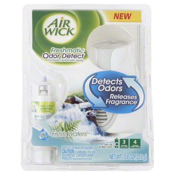 slide 1 of 1, Air Wick Freshmatic Odor Detect Fresh Waters Compact Automatic Spray, 0.8 oz