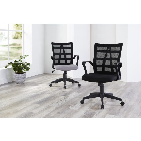 slide 4 of 9, Realspace® Jaxby Mesh/Fabric Mid-Back Task Office Chair, Black, BIFMA Compliant, 1 ct