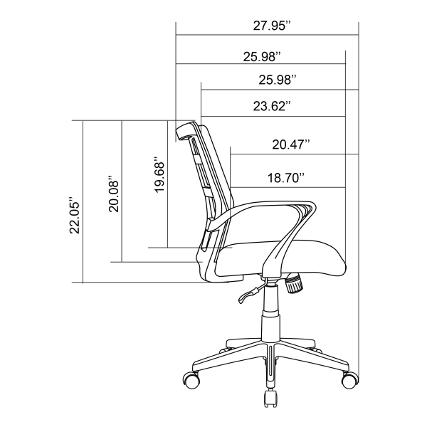 slide 6 of 9, Realspace® Jaxby Mesh/Fabric Mid-Back Task Office Chair, Black, BIFMA Compliant, 1 ct