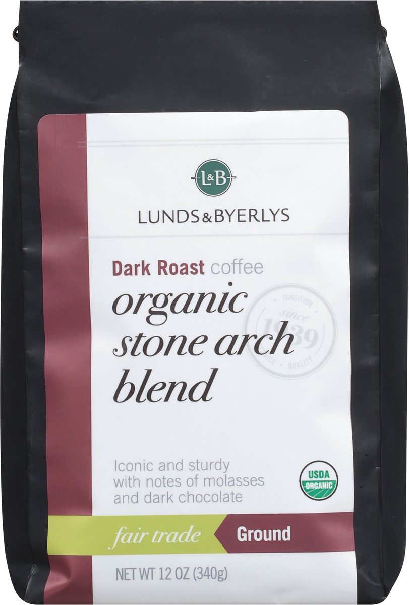 slide 7 of 11, Lunds & Byerlys Organic Dark Roast Ground Stone Arch Blend Coffee 12 oz, 12 oz