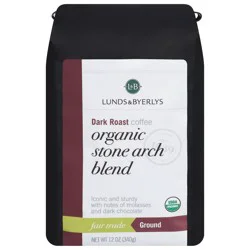 Lunds & Byerlys Organic Dark Roast Ground Stone Arch Blend Coffee 12 oz