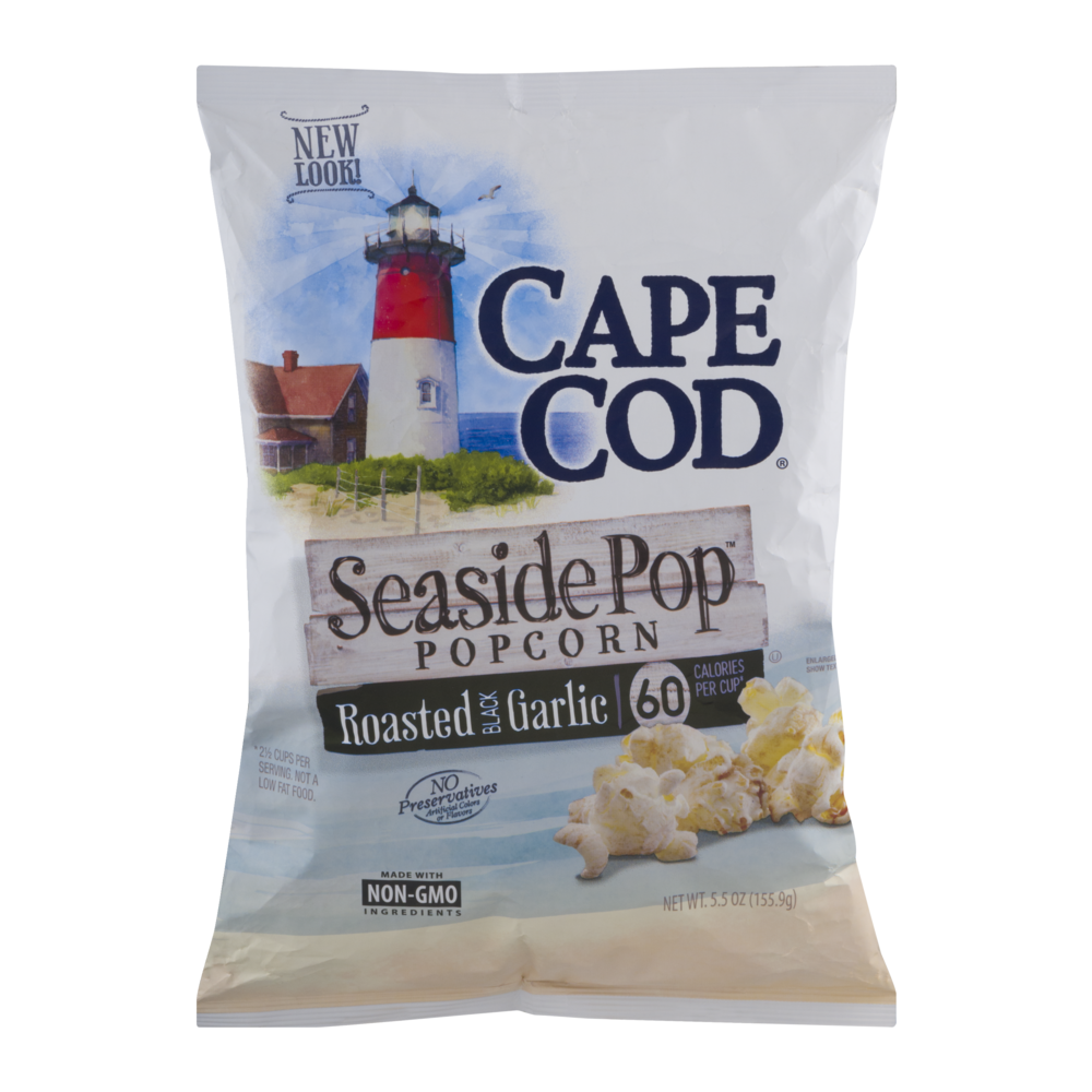 slide 1 of 5, Cape Cod Seaside Pop Popcorn Roasted Black Garlic, 4.4 oz