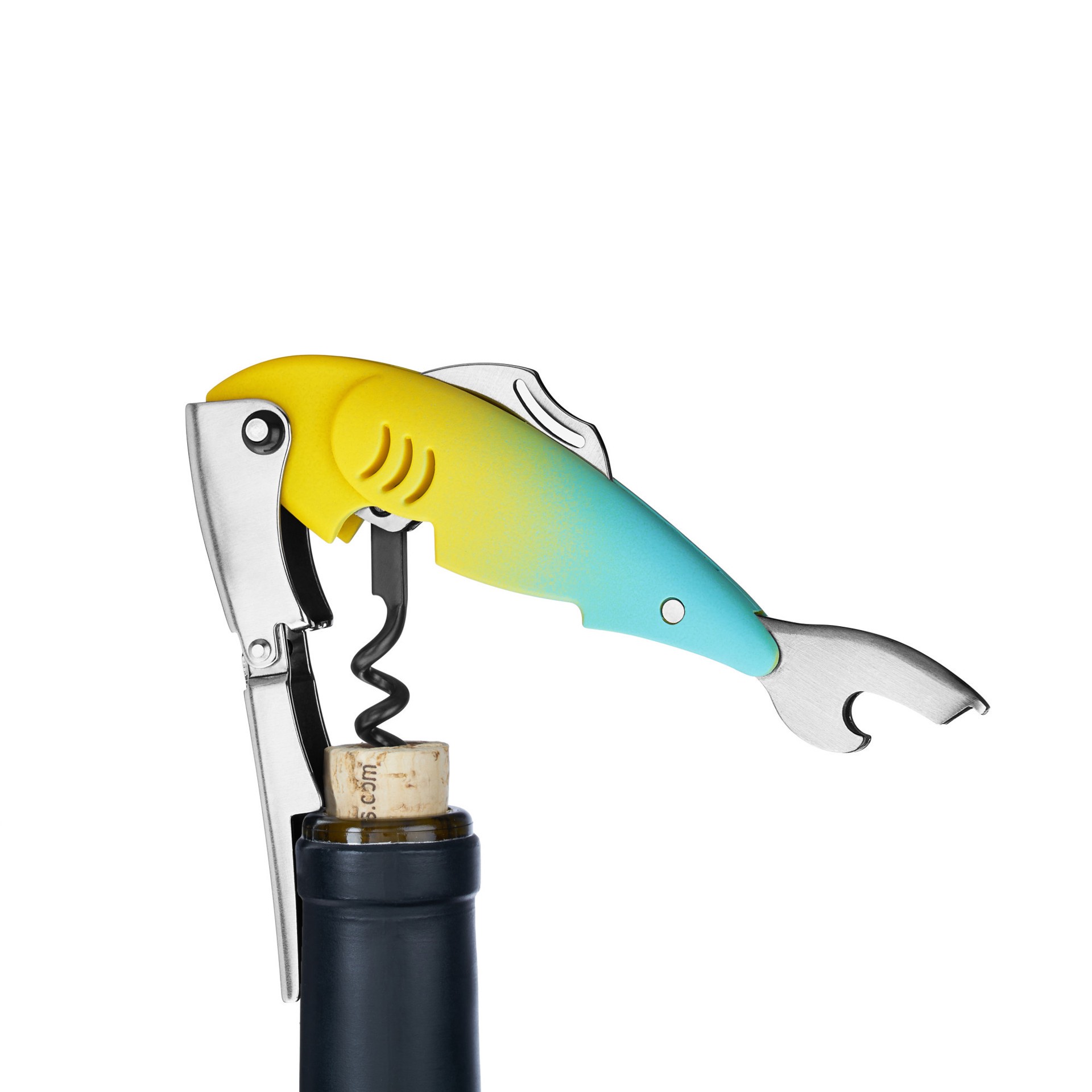 slide 2 of 5, TrueZoo True Zoo Gillbert Fish Double Hinged Corkscrew, Novelty Wine Key, Waiter''s Corkscrew Bottle Opener, 1 ct