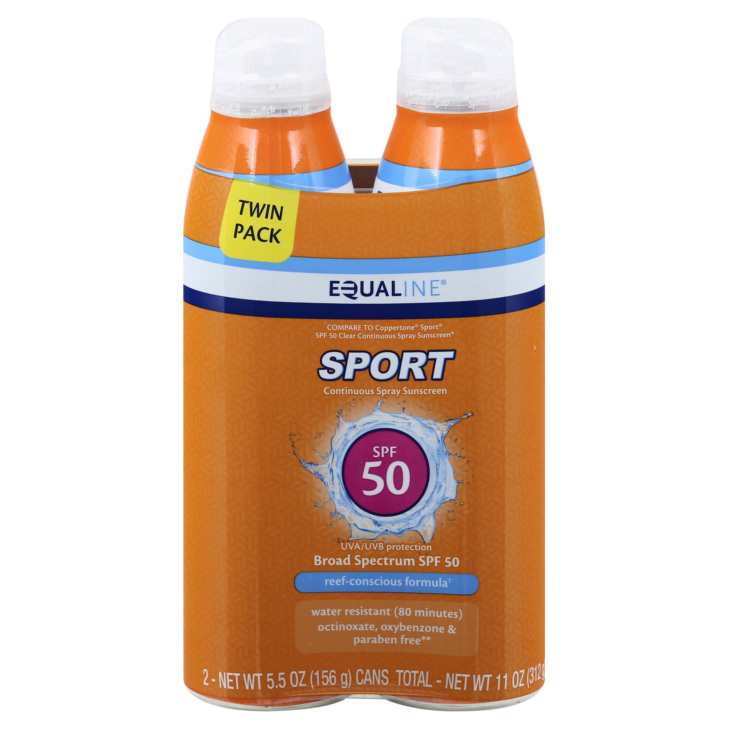 slide 1 of 1, Equaline Spf 50 Spray Twin Pack Sunscreen, 11 oz