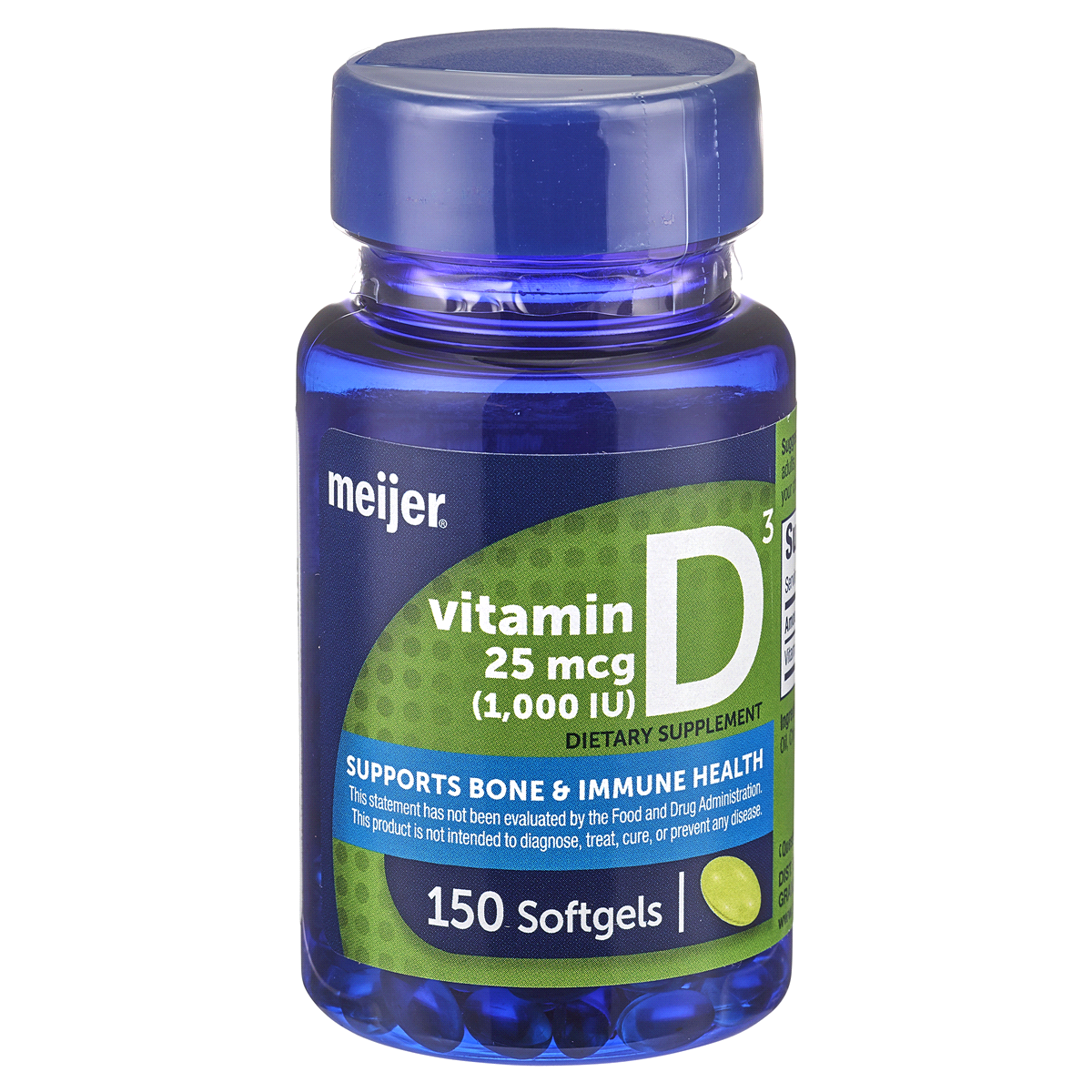 slide 1 of 1, Meijer Vitamin D 1,000 IU Softgel, 150 ct