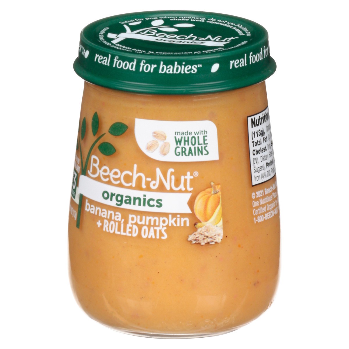 slide 7 of 9, Beech-Nut Organics Stage 3 Banana, Pumpkin + Rolled Oats 4 oz, 4 oz