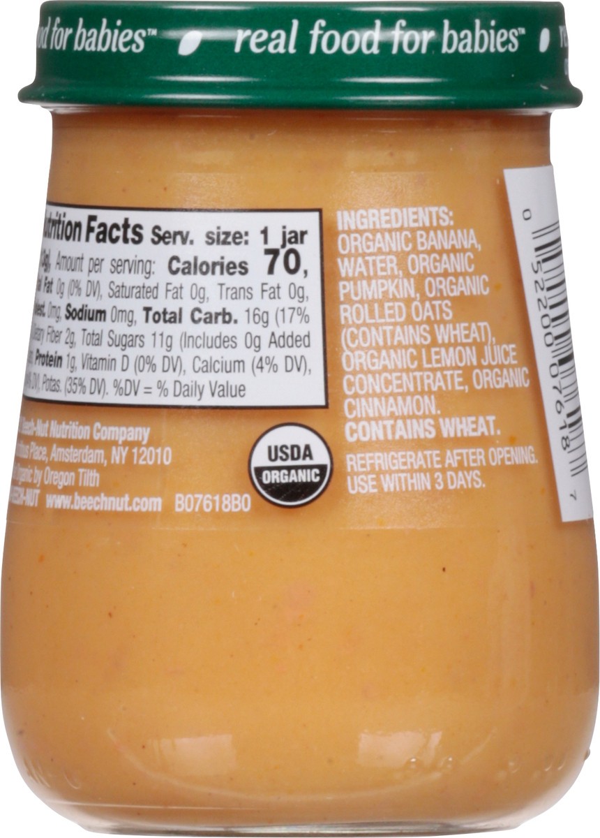 slide 4 of 9, Beech-Nut Organics Stage 3 Banana, Pumpkin + Rolled Oats 4 oz, 4 oz