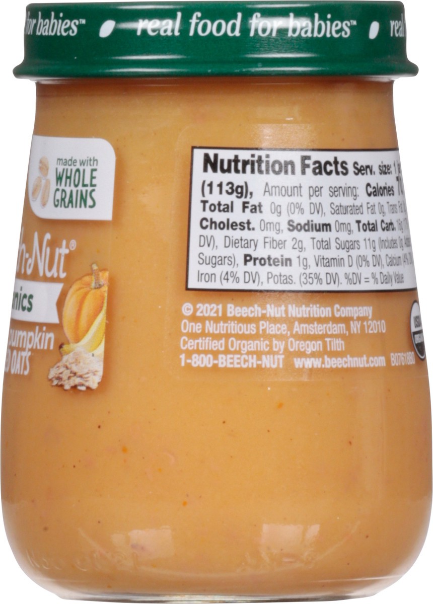 slide 9 of 9, Beech-Nut Organics Stage 3 Banana, Pumpkin + Rolled Oats 4 oz, 4 oz