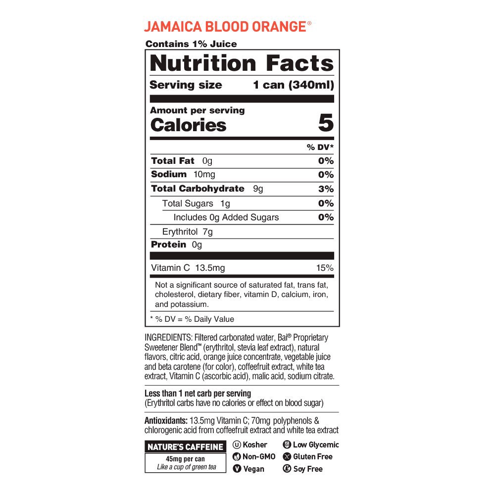 slide 2 of 2, Bai Bubbles Jamaica Blood Orange- 46 fl oz, 46 fl oz