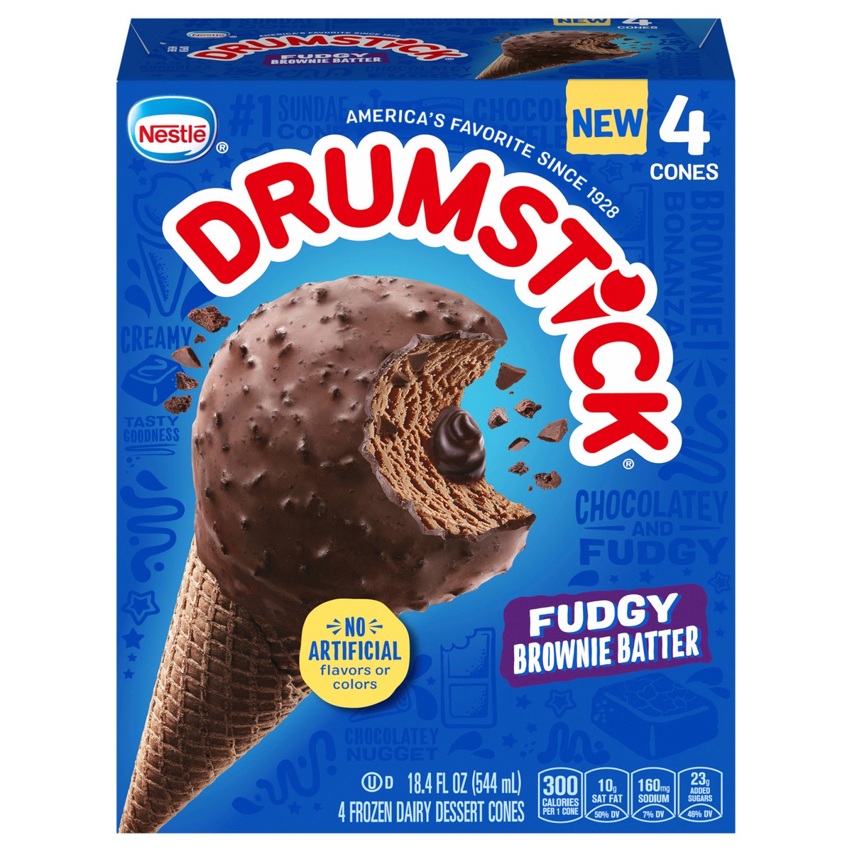 slide 1 of 15, Drumstick Fudgy Brownie Batter Sundae Cones, 4 Count, 4 ct