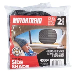 Motor Trend Black Flag Static Cling Side Sunshade, 2 pk