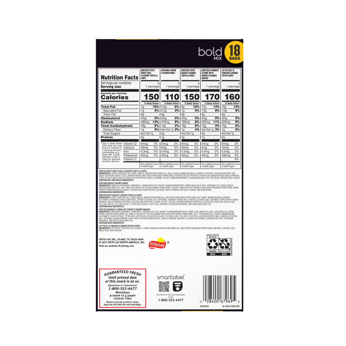 slide 7 of 13, Frito-Lay Snacks Bold Mix Variety Packs 17 Oz, 18 Count, 18 ct