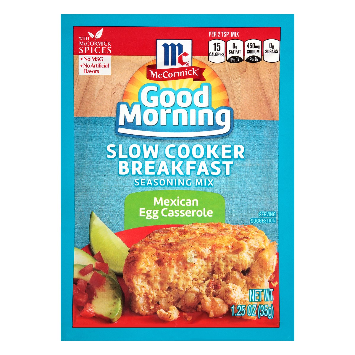 slide 10 of 10, McCormick Good Morning Mexican Egg Casserole Slow Cooker Breakfast Seasoning Mix, 1.25 oz. Packet, 1.25 oz