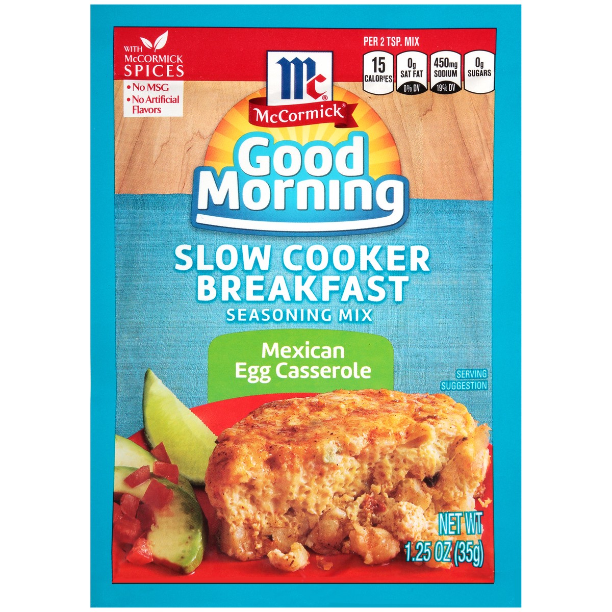 slide 1 of 10, McCormick Good Morning Mexican Egg Casserole Slow Cooker Breakfast Seasoning Mix, 1.25 oz. Packet, 1.25 oz