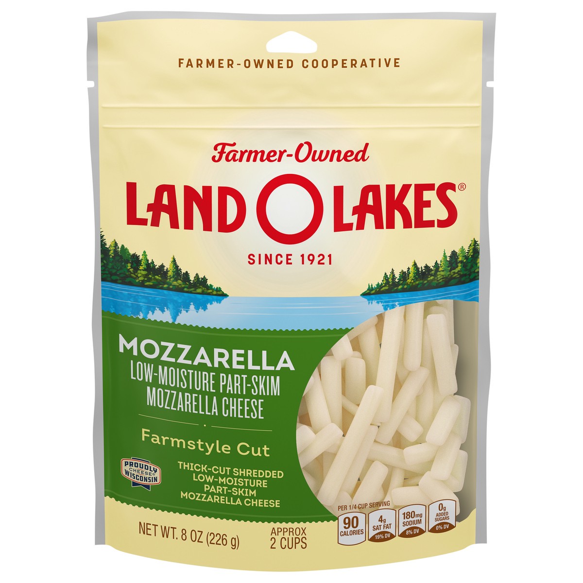 slide 1 of 1, Land O'Lakes Land O' Lakes Thick Cut Shredded Mozzarella, 8 oz