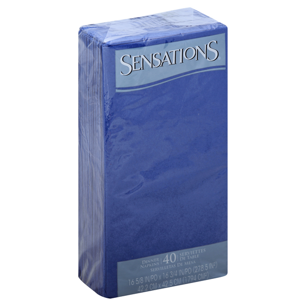 slide 1 of 4, Sensations Dinner Napkins - Cobalt Blue, 40 ct