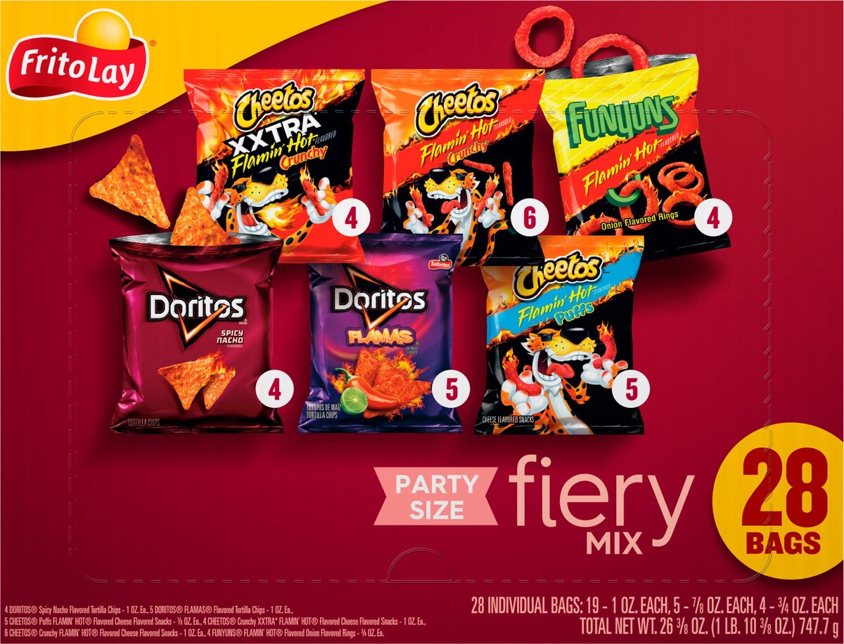slide 5 of 13, Frito-Lay Snacks Fiery Party Mix Variety Packs 26.375 Oz, 28 Count, 28 ct