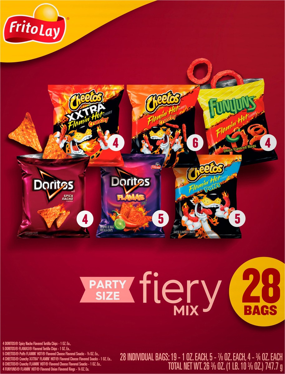 slide 11 of 13, Frito-Lay Snacks Fiery Party Mix Variety Packs 26.375 Oz, 28 Count, 28 ct