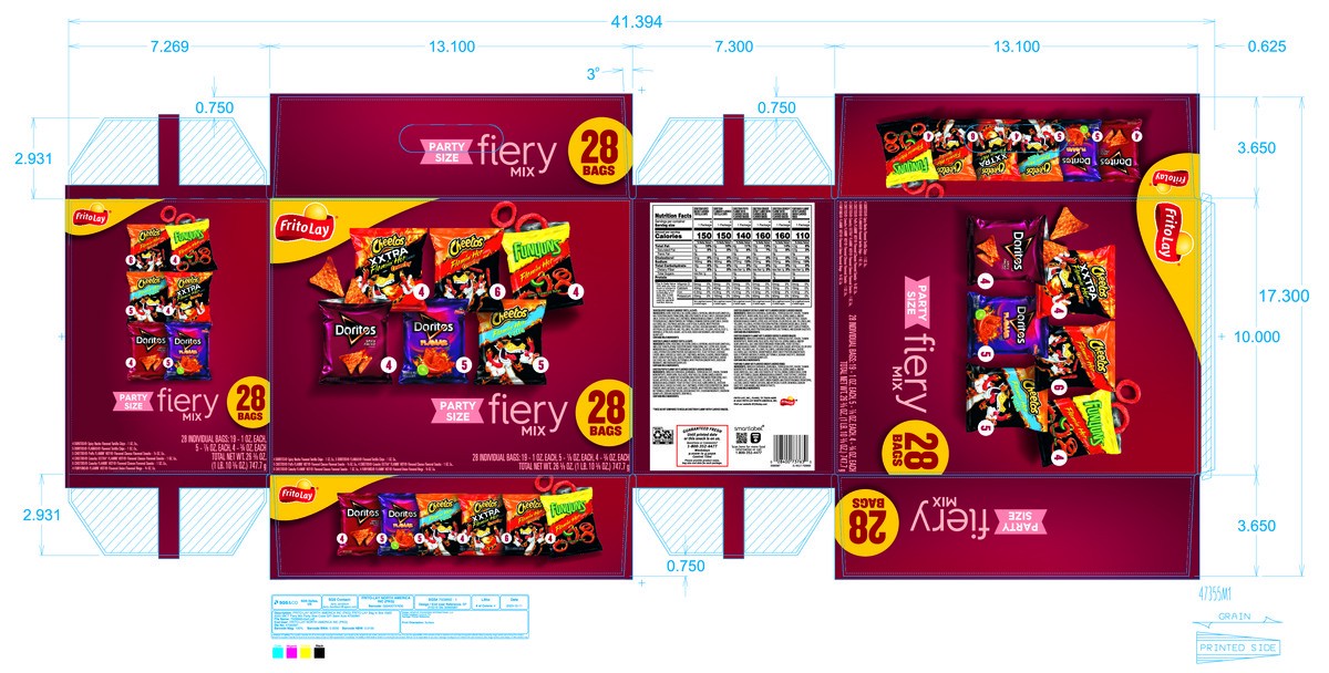 slide 10 of 13, Frito-Lay Snacks Fiery Party Mix Variety Packs 26.375 Oz, 28 Count, 28 ct