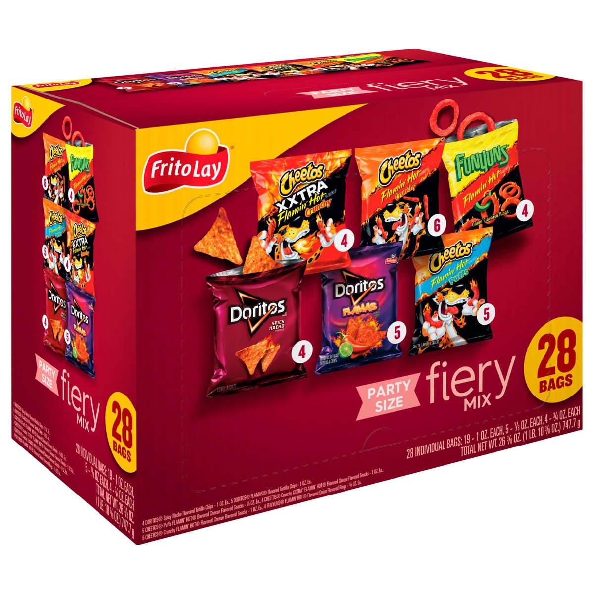 slide 7 of 13, Frito-Lay Snacks Fiery Party Mix Variety Packs 26.375 Oz, 28 Count, 28 ct