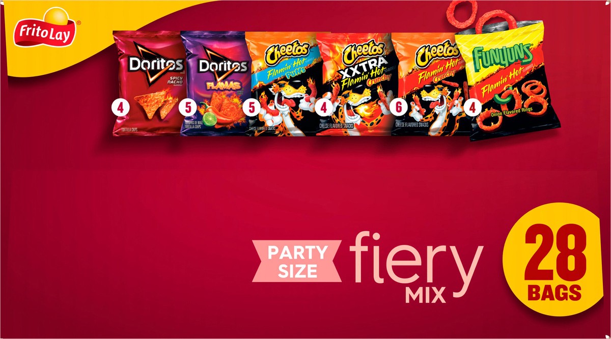 slide 12 of 13, Frito-Lay Snacks Fiery Party Mix Variety Packs 26.375 Oz, 28 Count, 28 ct