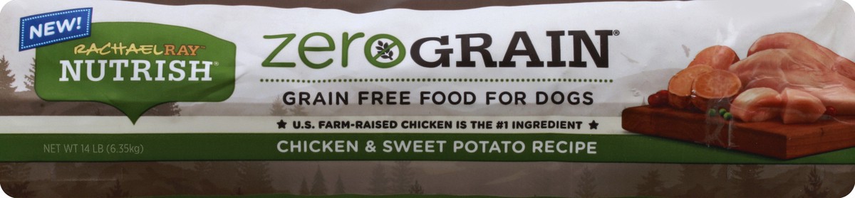 slide 4 of 6, Rachael Ray Nutrish Zero Grain Chicken & Sweet Potato Recipe, Dry Dog Food, 14lb Bag, 14 lb