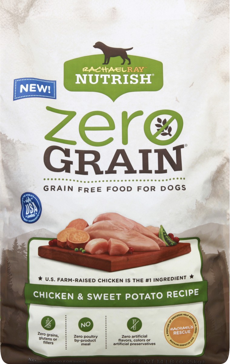 slide 5 of 6, Rachael Ray Nutrish Zero Grain Chicken & Sweet Potato Recipe, Dry Dog Food, 14lb Bag, 14 lb
